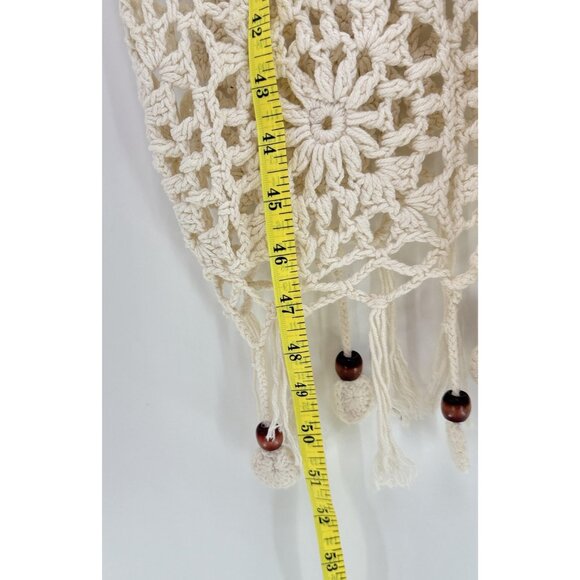 XXI Los Angeles Cream Ivory Crochet Cardigan Duster Size Small Boho Festival - Picture 5 of 12